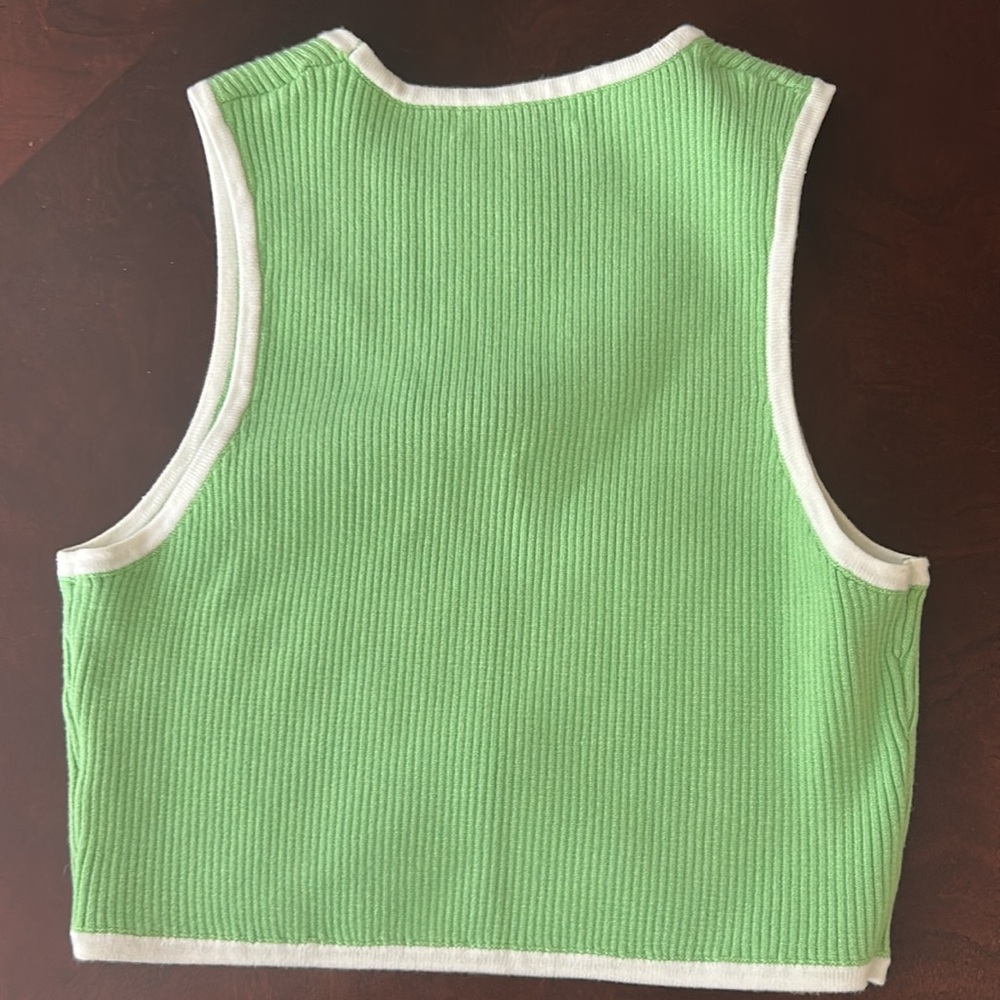 Green Ribbed Tank Top Brooklyn Karma - Picture 5 of 5
